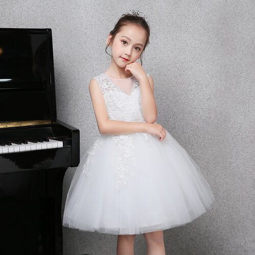 儿童礼服公主裙花童婚礼女童钢琴演出服蓬蓬纱小女孩主持人洋气夏