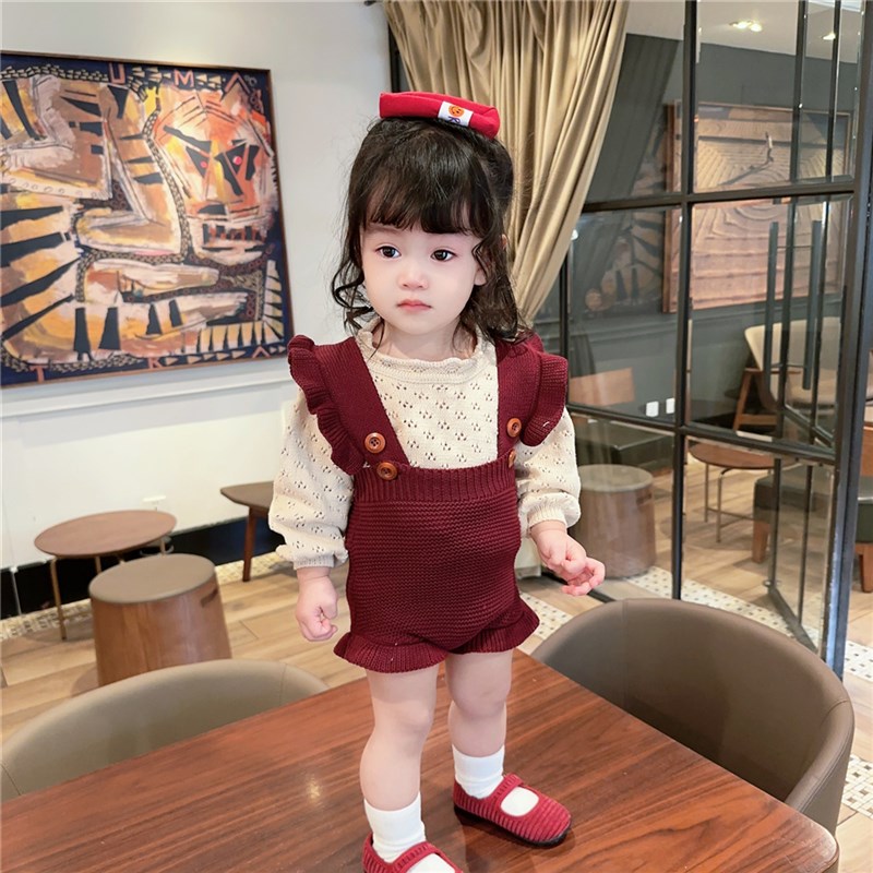女童秋装韩版荷叶边背带裤女宝宝甜美包屁衣婴儿气质百搭洋气哈衣图片