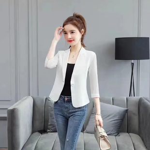 薄款 小个子上衣夏季 防晒雪纺小西服披肩外搭初秋 外套女短款 西装