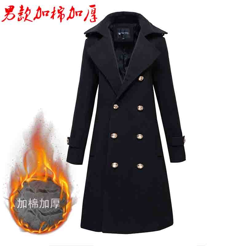青年秋冬装韩版加长款风衣英伦中长款呢子大衣男女迎宾工作服外套