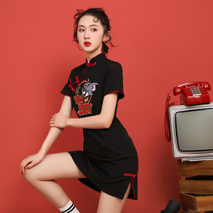 中国风女装 年轻款 国潮国风少女女夏改良连衣裙 2021年新款 旗袍夏季