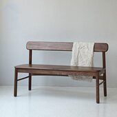 北欧全实木长椅靠背长椅 黑胡桃木橡木樱桃长凳子 家用餐桌长条凳