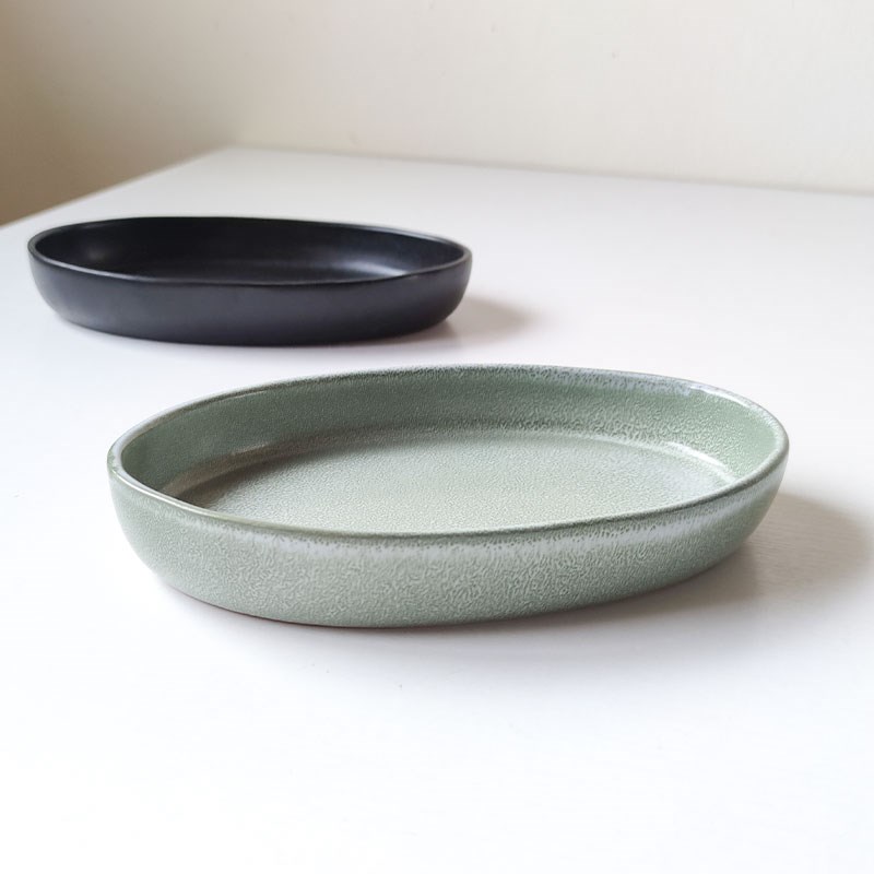 沙海餐具 陶瓷盘椭圆咖喱饭盘意面盘H家用鱼盘菜盘微波炉菜盘微瑕