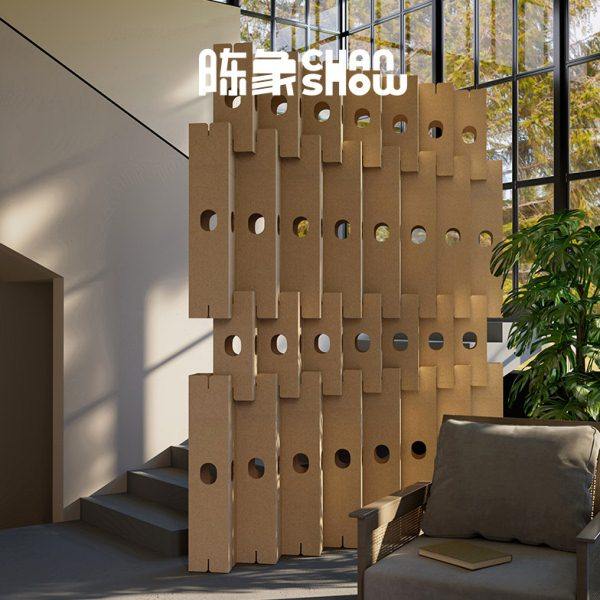 陈象拼插屏风隔断神器办公室简约现代前台展会展厅个性定制瓦楞纸