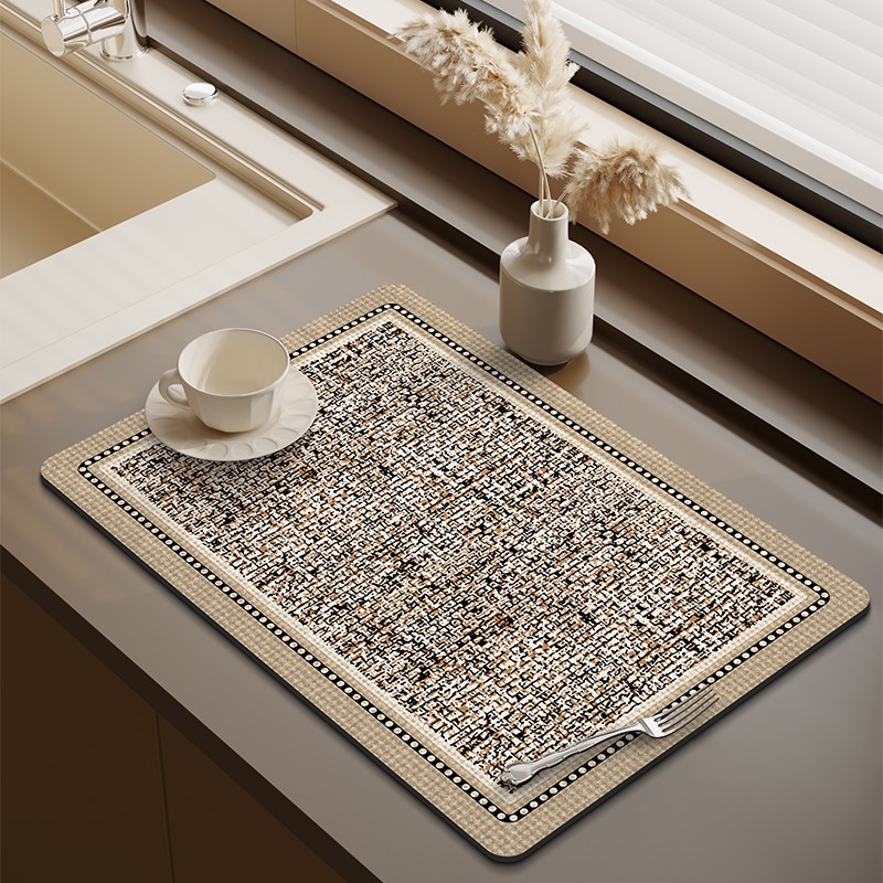 侘寂简约a厨房台面沥水垫咖啡机专用吸水垫吧台洗手台垫碗盘餐垫