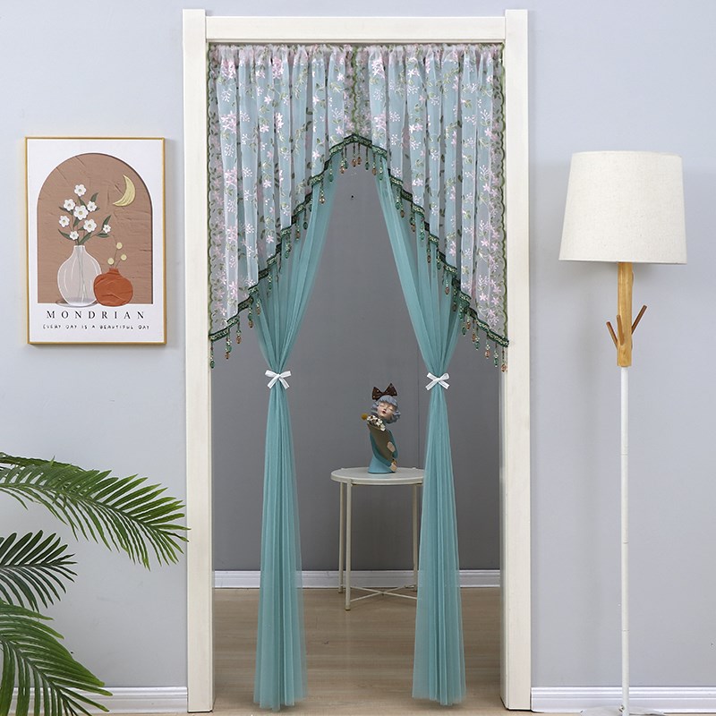 法式田园四季帘门帘半帘卧室防蚊装饰帘窗帘厨房弧形.帘帘子挂帘