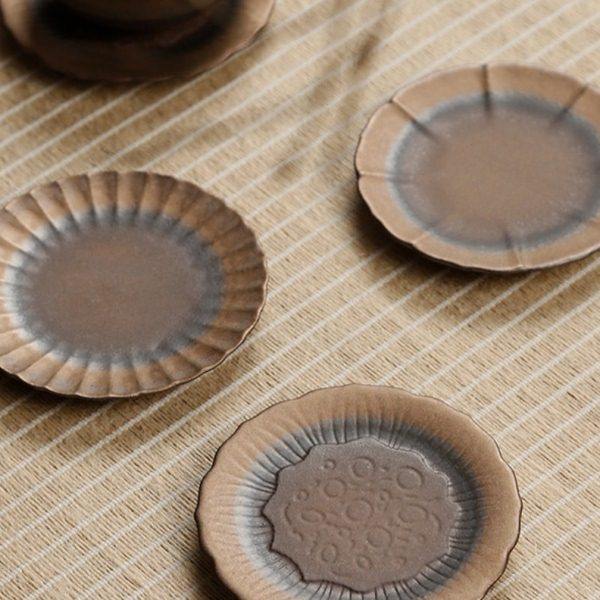 粗陶莲花杯垫陶瓷功夫茶具配件茶杯托日式壶承隔热茶垫子中式复古,餐饮具,杯垫,淘宝优惠券,粉丝福利购,淘宝优惠卷