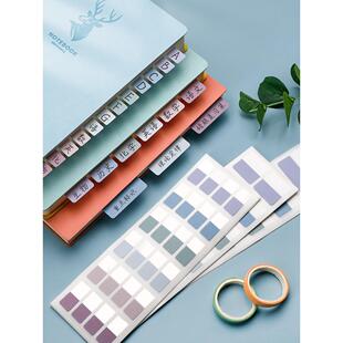 索引贴标签贴纸便利贴学生用小条标记小便签贴透明可书写纸质彩色