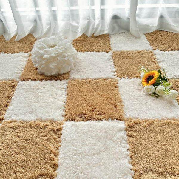 2024新款毛绒地毯卧室全铺房间床边拼接地垫客厅阳台飘窗垫60裁剪