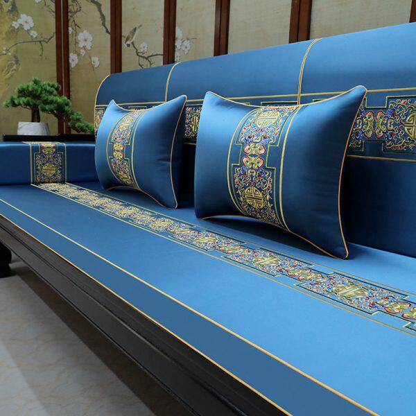 新中式红木沙发坐垫定制实木家具沙发垫罩套古典罗汉床五件套垫子