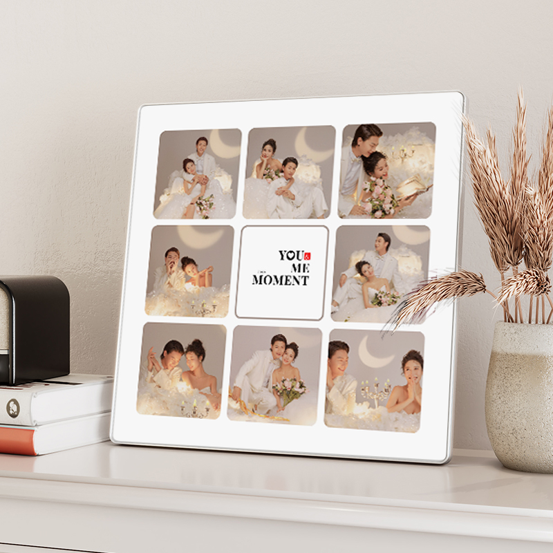 相框摆台定制婚纱照挂墙冲洗照片做成水晶画框摆件打印全家福相片