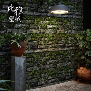 3D立体复古石头文化石壁纸非自粘仿古砖青砖砖纹砖块墙纸店铺装修