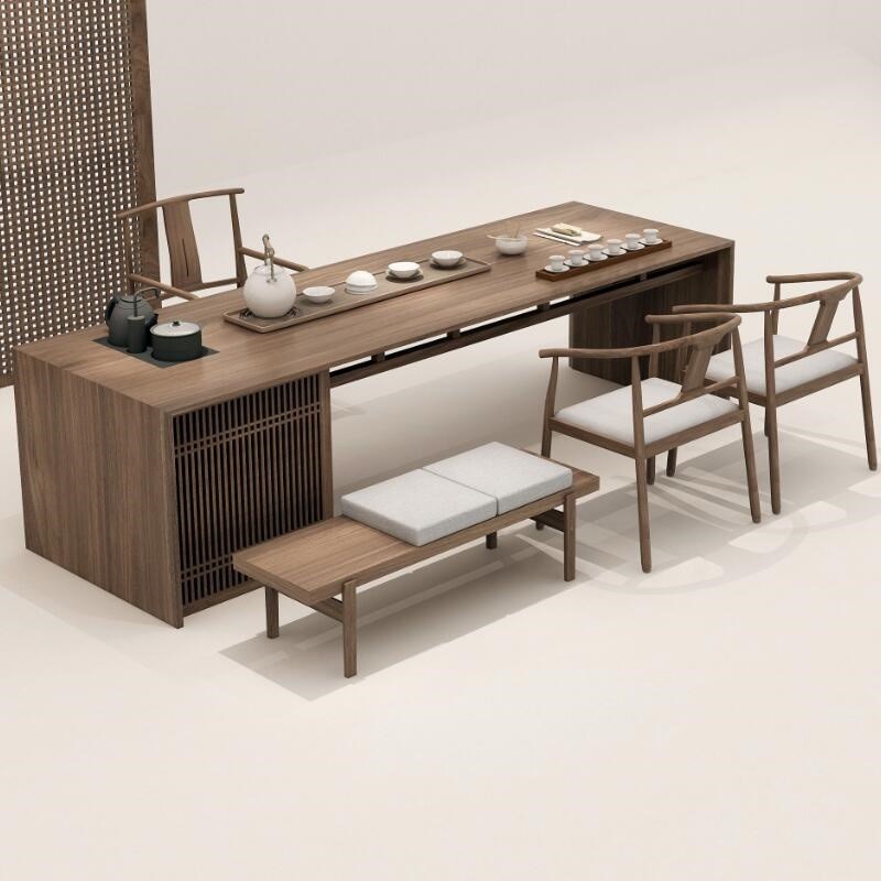 宋代美学新中式i实木茶桌椅组合家用茶台办公室泡茶桌禅意茶台茶