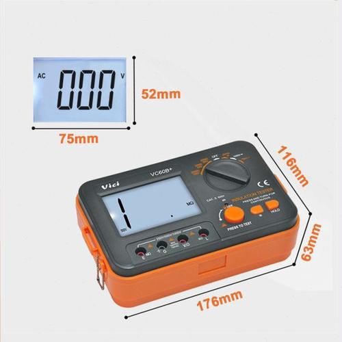维希VC60B+数字兆欧表1000V高精度新能源汽车绝缘电阻测试仪摇表
