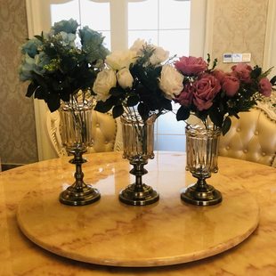 轻奢玻璃花瓶北欧风客厅摆件插花干花装饰品创意大号餐桌花瓶简约