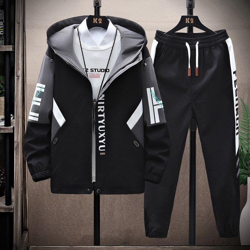 主推款2022春装新款男士套装休闲裤夹克外套两件套TZA22-P95