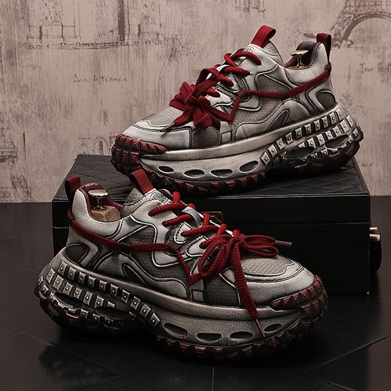 老爹鞋男鞋子2024秋冬休闲鞋厚底增高轮胎底运动鞋青年擦色潮男鞋,流行男鞋,老爹鞋,淘宝优惠券,粉丝福利购,淘宝优惠卷