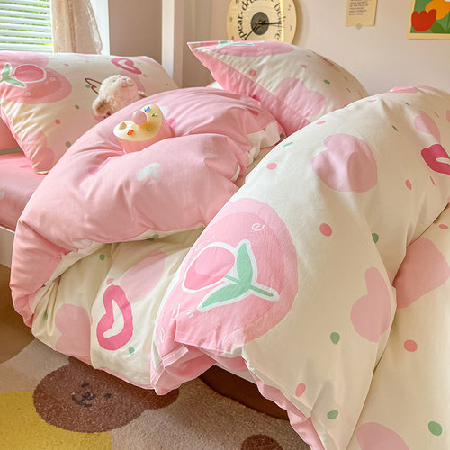 大学生宿舍床用品三件套女生寝室纯棉全棉床单被子床垫一整套四件