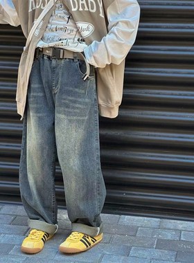 170大童 水洗软牛仔 儿童直筒牛仔裤 男童女童阔腿裤 春秋款童装