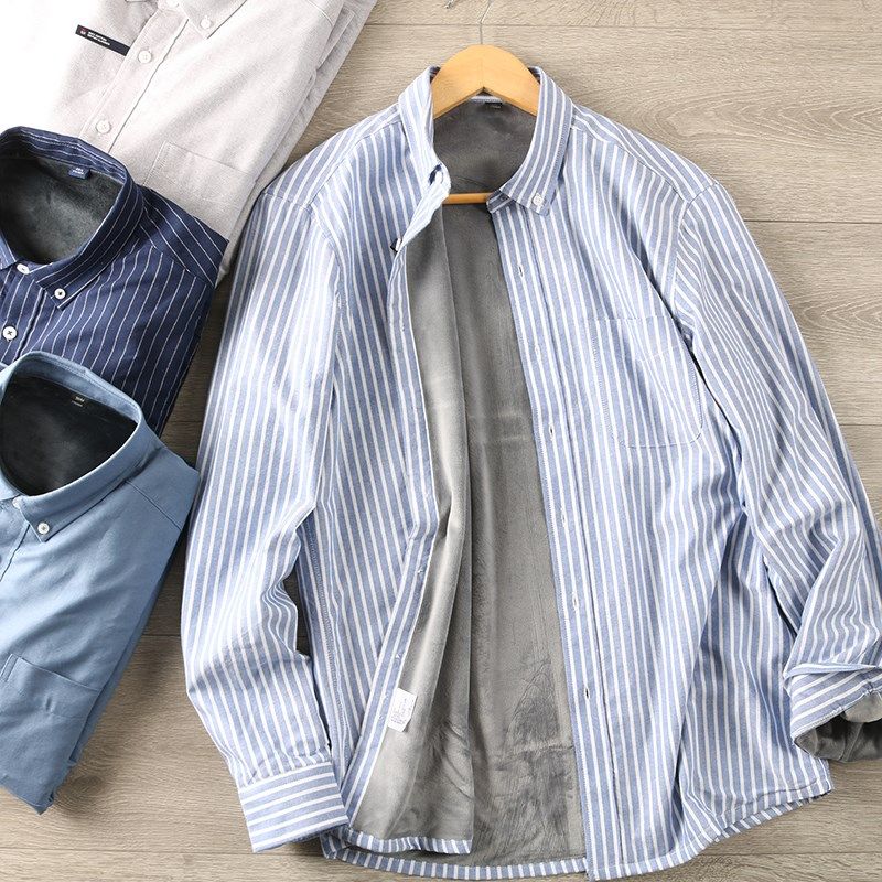 全棉质感 复合加绒加厚男士秋冬保暖商务长袖衬衫 休闲衬衣不臃肿,男装,衬衫,淘宝优惠券,粉丝福利购,淘宝优惠卷