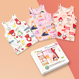 吊带 打底儿童卡通砍袖 女童背心内穿吸汗纯棉A类薄款 女孩宝宝四季