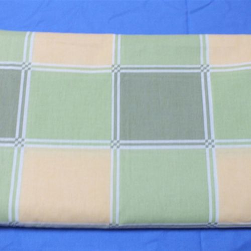 单人三件套大学生宿舍床上用品上下铺1.2m床单被套枕套 黄绿格3件