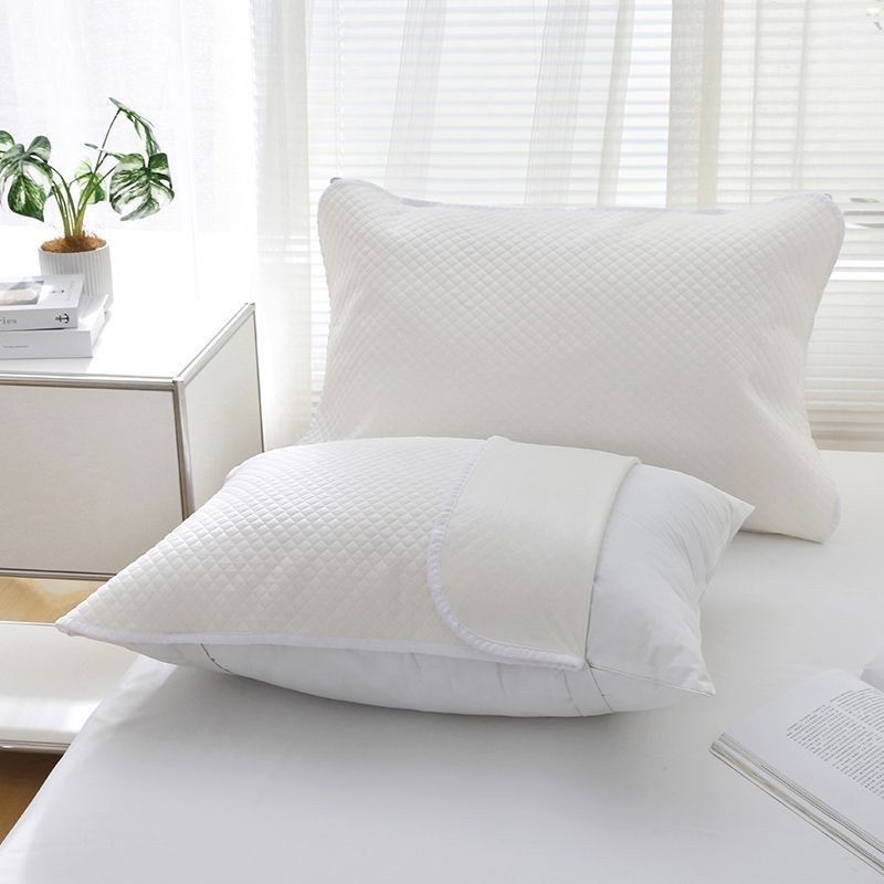 男士防头油枕巾男生枕头巾秋冬一对装纯色防螨抗菌单人防滑绑带