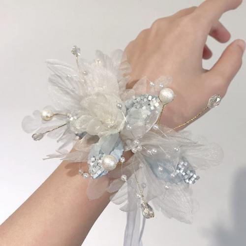 森系超仙结婚新娘手腕花包邮伴娘团手花环小清新花童演出手绑花女