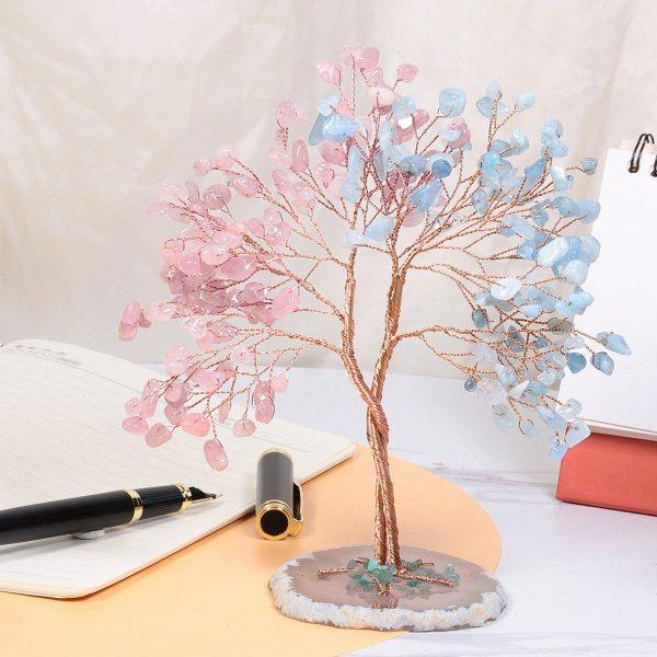 创意水晶同心树树能量水晶碎石玛瑙片底座工艺品桌面装饰摆件,饰品/流行首饰/时尚饰品新,摆件,淘宝优惠券,粉丝福利购,淘宝优惠卷