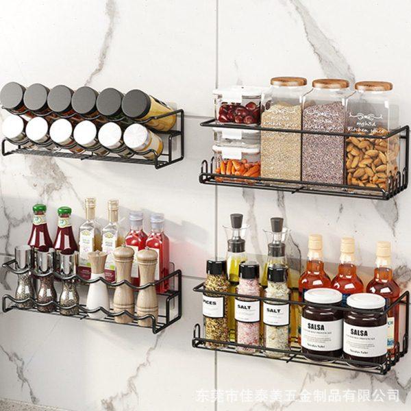 厨房用品置物架免打孔家用调味料架壁挂式多功能香料品收纳架,厨房/烹饪用具,调料置物架,淘宝优惠券,粉丝福利购,淘宝优惠卷