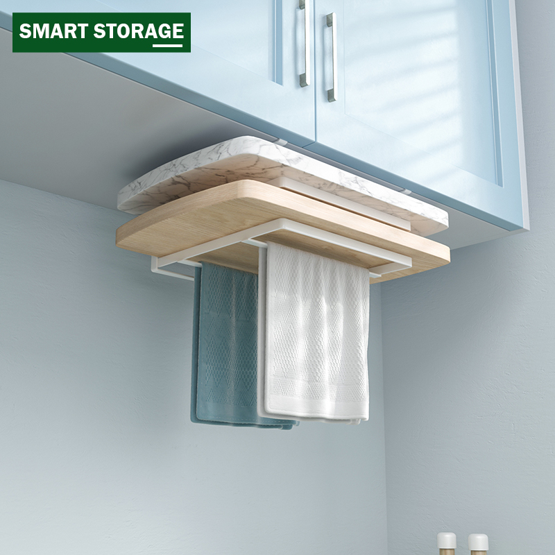 砧板架免打孔菜板架子案板架砧板收纳H架厨房抹布架橱柜吊柜下挂