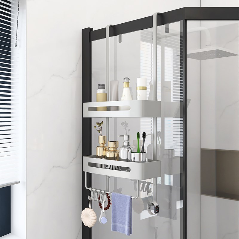 浴室置物架淋浴房洗手间不锈钢冲凉D房挂篮免打孔化妆室收纳层架