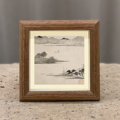 文徵明潇湘八咏挂画字画摆台办公室书房玄关装饰国画竖幅禅意礼物