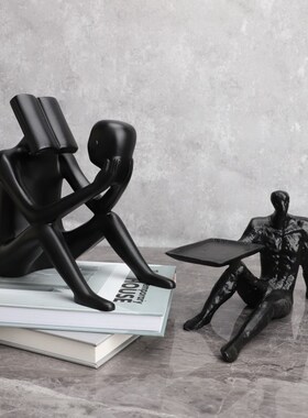 现代简约北欧桌面酒柜人物雕塑样板房轻奢礼物装饰品售楼间摆件