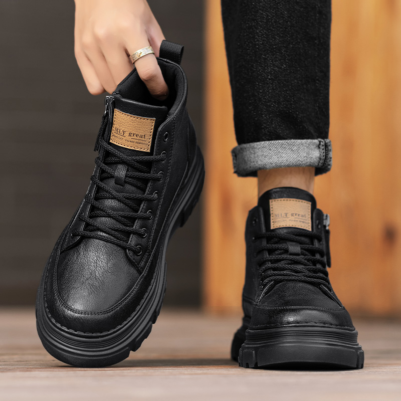 男士户外休闲拉链工装冬季中帮