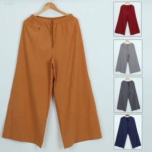 男夏季 子免绑腿女比丘尼裤 薄款 出家僧人绑腿裤 棉麻和尚裤 僧服僧裤