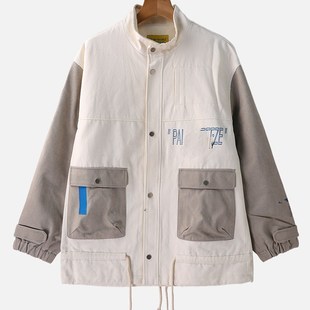 宽松百搭工装 韩版 外套男简约帅气M8382 新款 XXX系列潮牌春秋季