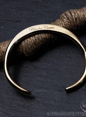 高档UNDERCOVER 银手 高桥纹身图腾锯齿镯腕饰 GI盾Z情纯侣银手饰