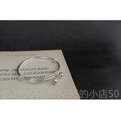 高档秋心叶夏花纯银手镯女99字9足银实推拉简约铃铛镯子定细制刻