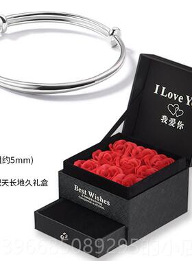 高档听雷银镯9推99纯银女式款时尚简手约圆光面实心条拉足银镯子