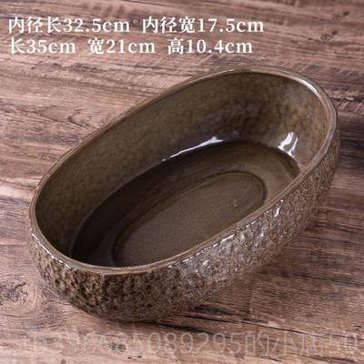 高档大石径彷头古法养鱼缸碗莲型一叶莲陶瓷造口景家用水培池小盆