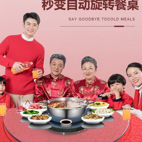 电动餐桌电磁炉转盘围炉火锅桌钢化玻璃圆形开孔桌面自动旋转转盘,住宅家具,玻璃餐桌,淘宝优惠券,粉丝福利购,淘宝优惠卷