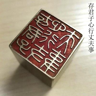 【存君子心行丈夫事】实心黄铜闲章压脚方章书法国画藏书闲章刻