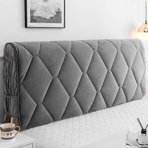 全包布艺床头罩软包床头套简约现代欧式防尘罩1.8米实木床保护套