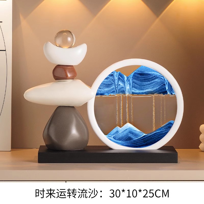 时来运转流沙画摆件客厅电视柜酒柜玄关轻奢高档办公W室轻奢装饰