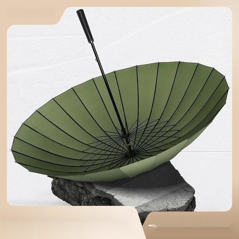 24骨长柄雨伞男士大号自动加固暴雨结实K抗风黑色商务定制直杆伞