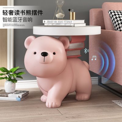 大型熊落地摆件客厅电视柜沙发旁茶几托盘装饰品轻奢家居乔迁礼物