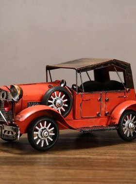 复古怀旧老爷车汽车模型创意桌面摆件客厅酒柜书架书柜家居装饰品