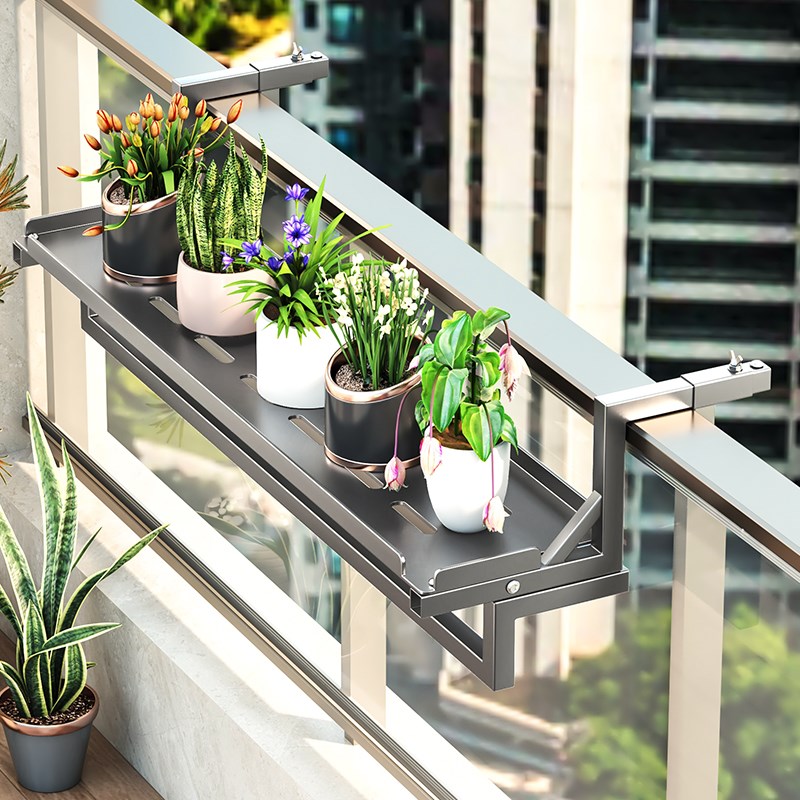 铁艺悬挂花架阳台置物o架挂式花盆架窗台护栏栏杆植物摆放架多肉