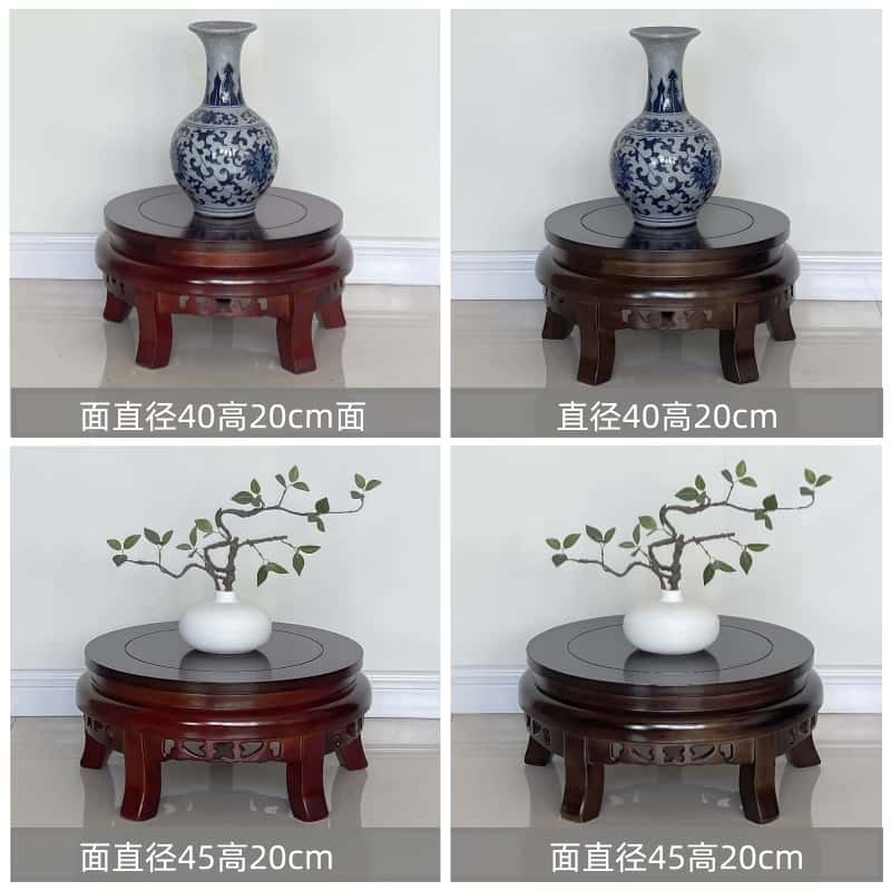 鱼缸底座实木家用木质o花架盆景支撑架中式摆件酒坛花瓶奇石置物